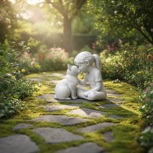 Figura Decorativa Prints Patro - Estilo Niña Con Gatito - Foto 4