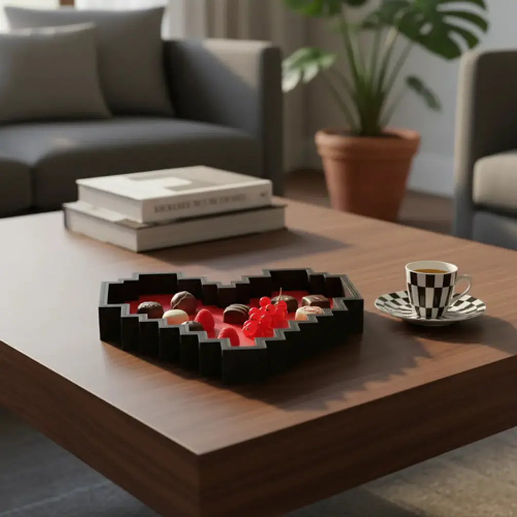 Decoración Hogar Prints Patro - Bandeja Corazón Pixel 2