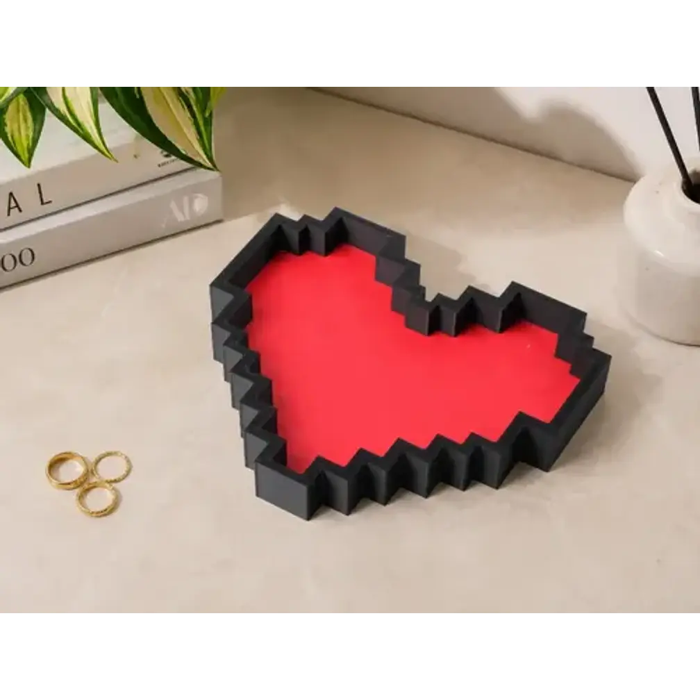 Decoración Hogar Prints Patro - Bandeja Corazón Pixel 3