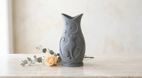 Decoración Hogar Prints Patro - Florero Decorativo Gato Luna - Foto 3