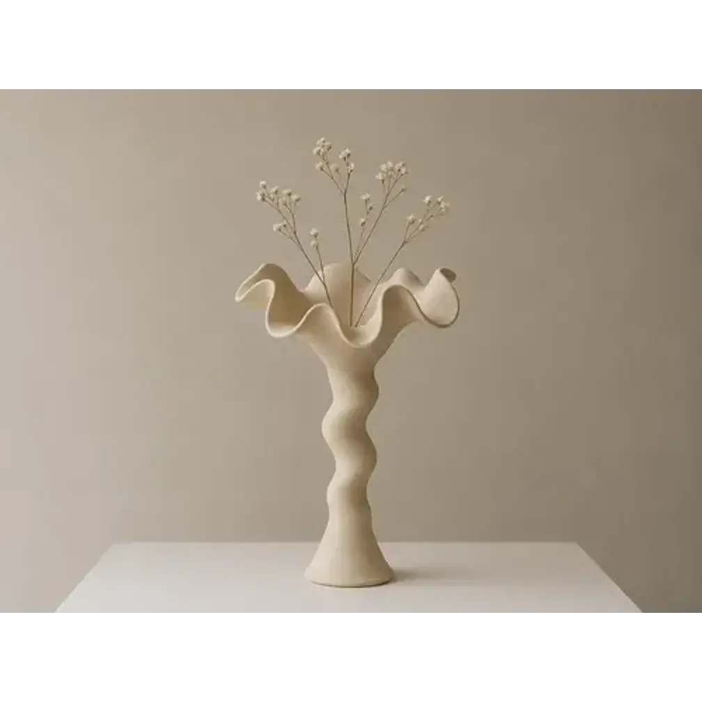 Decoración Hogar Prints Patro - Jarrón Con Encaje Ondulado 3