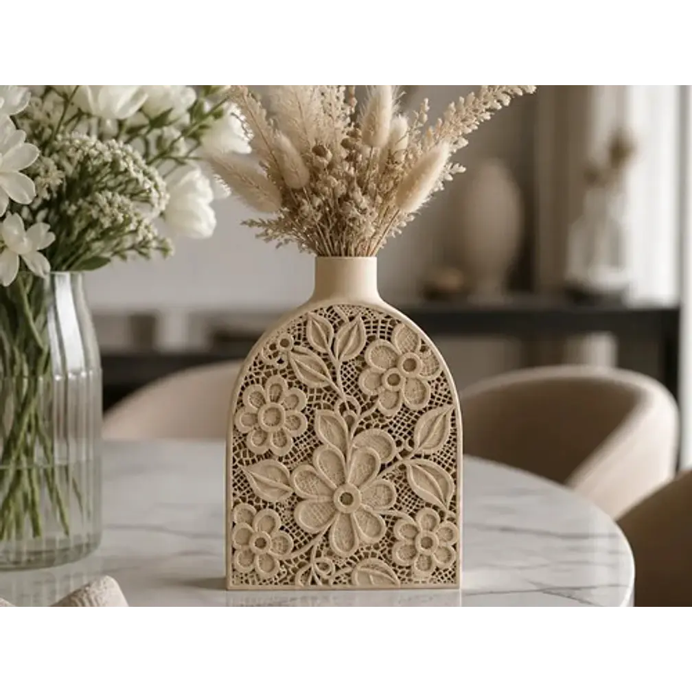 Decoración Hogar Prints Patro - Jarrón De Encaje Intrincado 3
