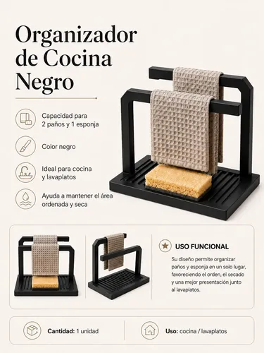 Organizador De Lavaplatos Porta Esponja Y Paños - Foto 2
