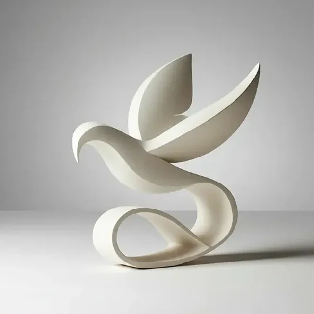 Escultura Elegante Prints Patro - Ave Elegante Y Minimalista