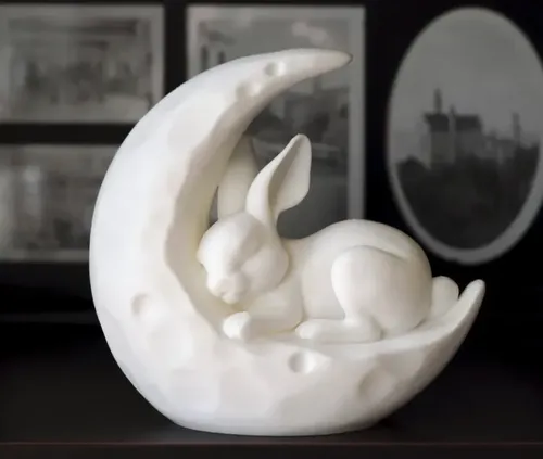 Escultura Decorativa Prints Patro- Conejo En La Luna - Foto 2