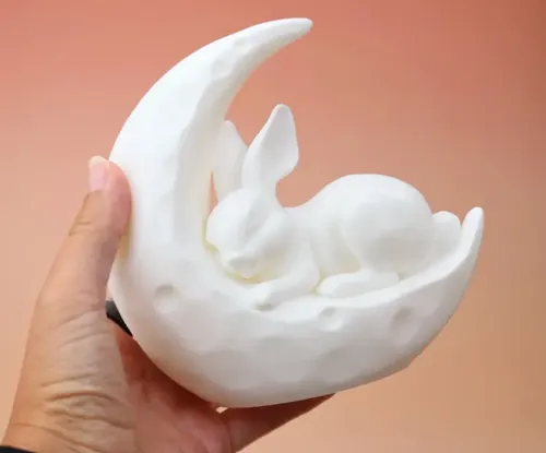 Escultura Decorativa Prints Patro- Conejo En La Luna - Foto 4