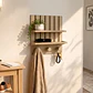 Organizador Entrada Con Panel De Madera Ganchos Para Llaves - Miniatura 1