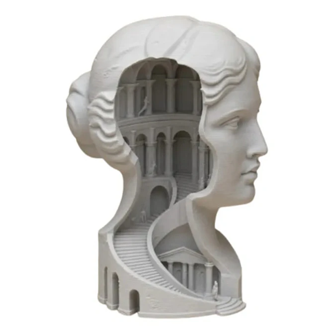 Escultura Elegante Prints Patro - Busto Con Palacio Oculto 1