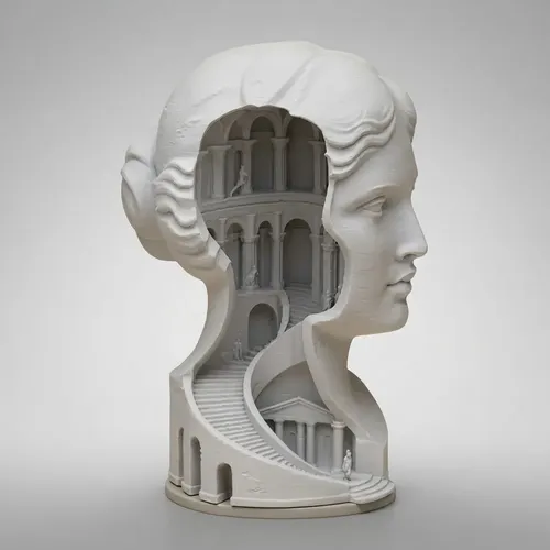 Escultura Elegante Prints Patro - Busto Con Palacio Oculto - Foto 2