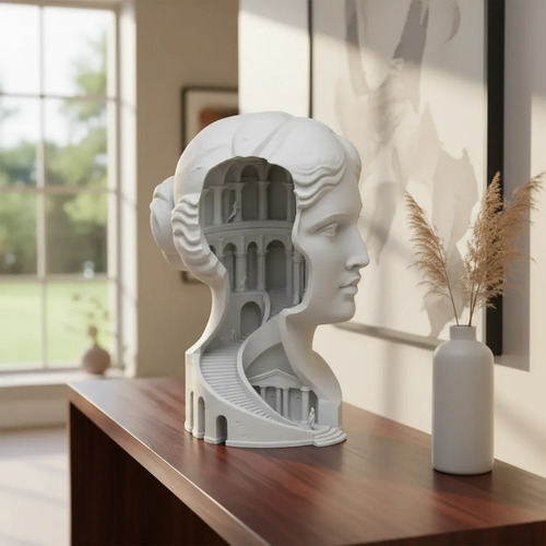 Escultura Elegante Prints Patro - Busto Con Palacio Oculto - Foto 4