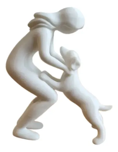 Escultura Elegante Prints Patro - Estilo De Mujer Y Perro