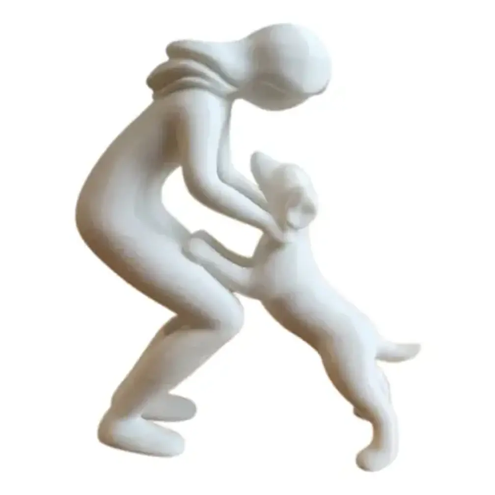 Escultura Elegante Prints Patro - Estilo De Mujer Y Perro 1