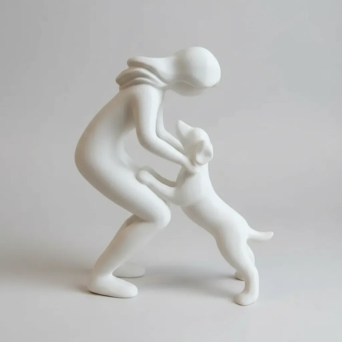 Escultura Elegante Prints Patro - Estilo De Mujer Y Perro - Foto 2
