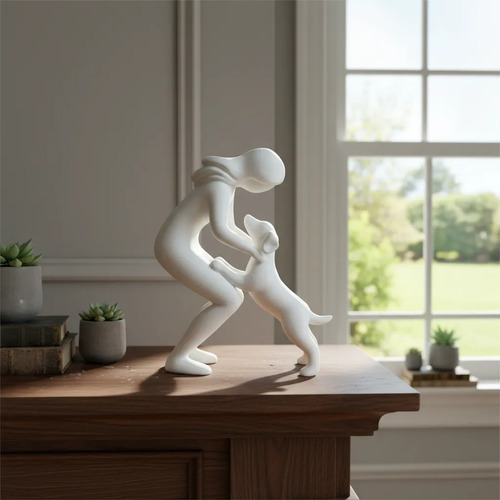 Escultura Elegante Prints Patro - Estilo De Mujer Y Perro - Foto 3