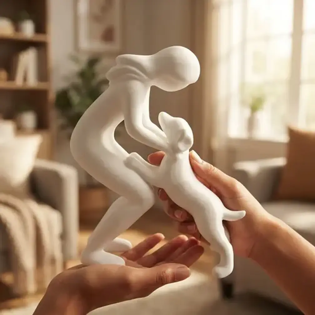 Escultura Elegante Prints Patro - Estilo De Mujer Y Perro 4