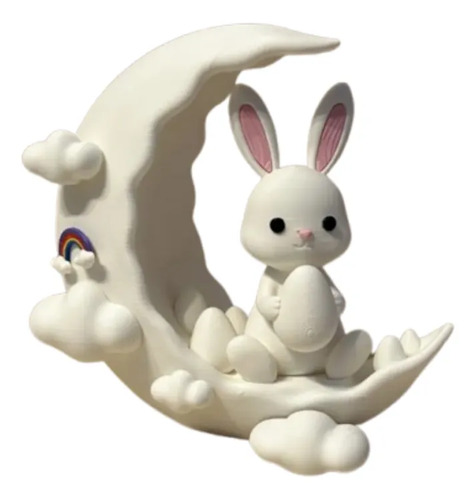 Escultura Elegante Prints Patro - Estilo Conejo En La Luna