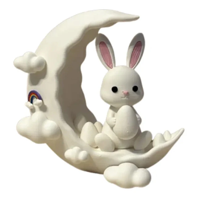 Escultura Elegante Prints Patro - Estilo Conejo En La Luna
