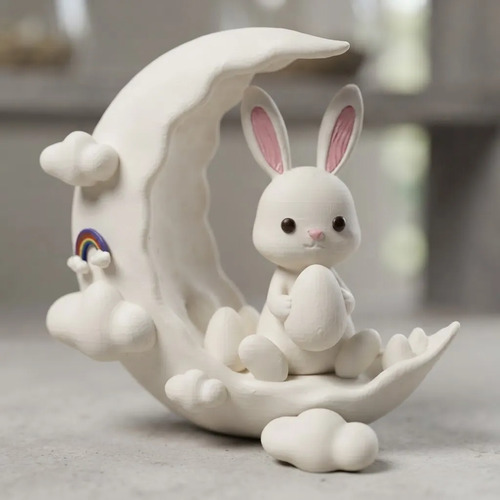 Escultura Elegante Prints Patro - Estilo Conejo En La Luna - Foto 2