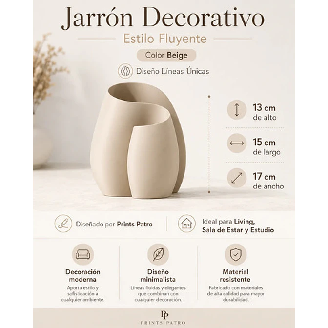 Decoración Elegante Prints Patro - Jarrón Estilo Fluyente 3