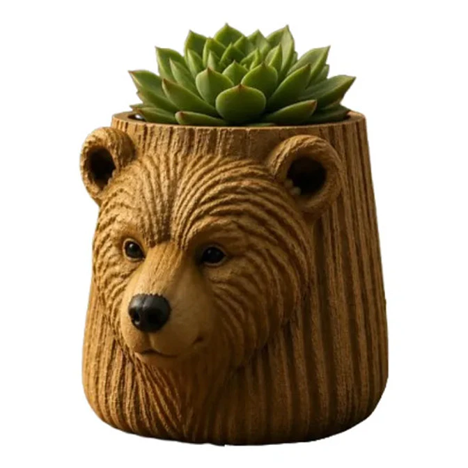 Macetero Decorativo Prints Patro- Oso Marrón 1