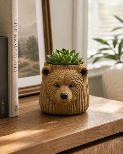 Macetero Decorativo Prints Patro- Oso Marrón - Foto 3