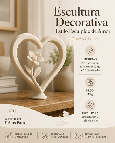 Escultura Elegante Prints Patro - Estilo Esculpido De Amor - Foto 4