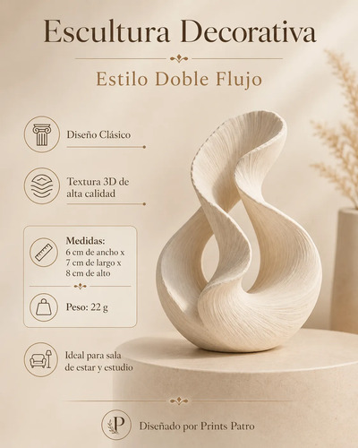 Escultura Elegante Prints Patro - Estilo Doble Flujo - Foto 4