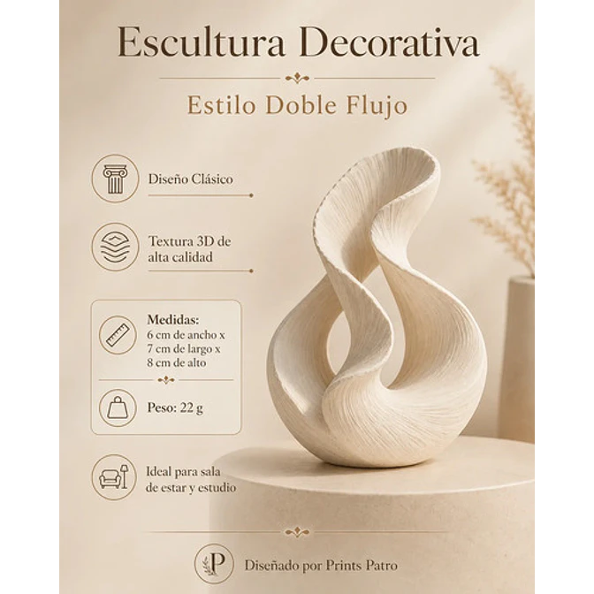 Escultura Elegante Prints Patro - Estilo Doble Flujo 4