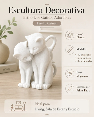 Escultura Prints Patro - Estilo Dos Gatitos Adorables - Foto 4