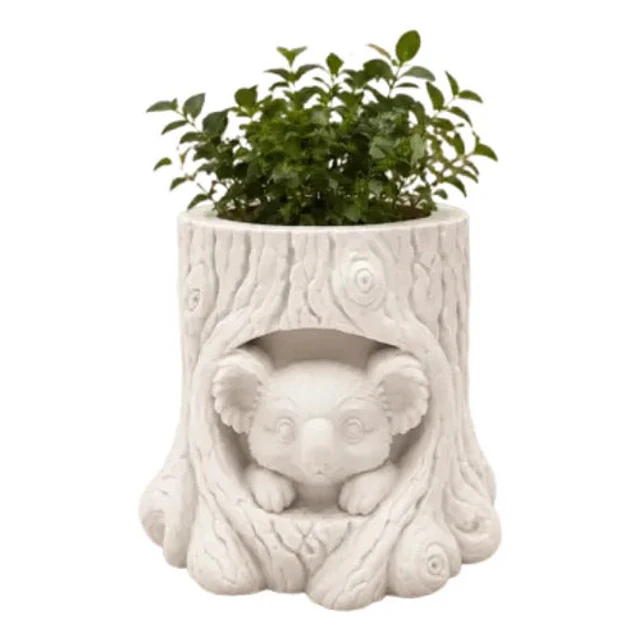Macetero Decorativo Hogar- Forma Koala 10 Cm Marrón