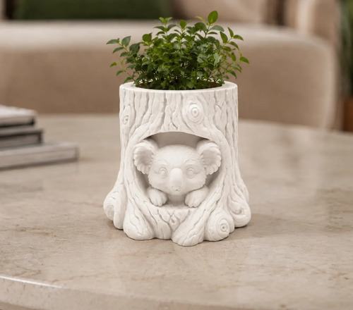 Macetero Decorativo Hogar- Forma Koala 10 Cm Marrón - Foto 4