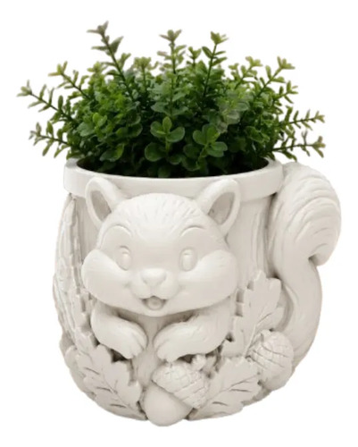 Macetero Decorativo Hogar- Forma Ardilla Tierna 8 Cm