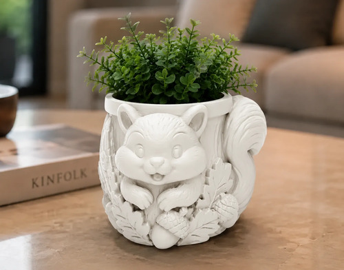 Macetero Decorativo Hogar- Forma Ardilla Tierna 8 Cm - Foto 4