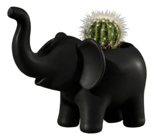 Macetero Decorativo Hogar- Forma Elefante 10 Cm Blanco