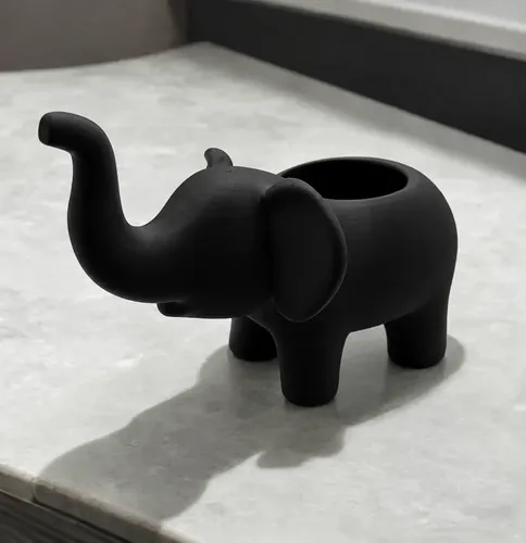 Macetero Decorativo Hogar- Forma Elefante 10 Cm Blanco - Foto 4