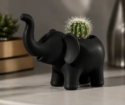 Macetero Decorativo Hogar- Forma Elefante 10 Cm Blanco - Foto 5