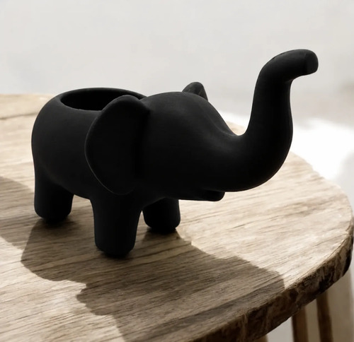 Macetero Decorativo Hogar- Forma Elefante 10 Cm Blanco - Foto 6