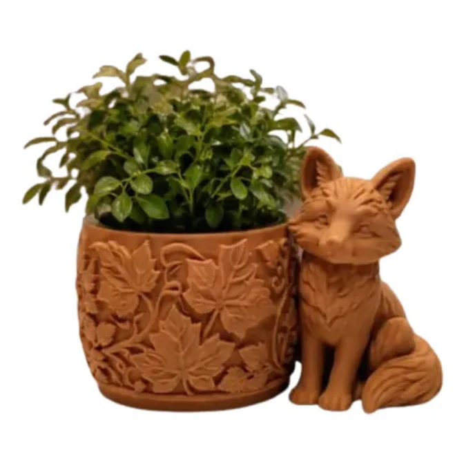 Macetero Decorativo Hogar- Forma Zorro 7,5 Cm Marrón 1