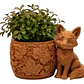 Macetero Decorativo Hogar- Forma Zorro 7,5 Cm Marrón - Miniatura 1