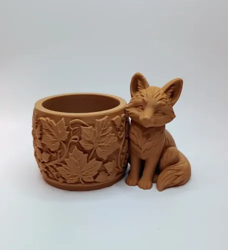 Macetero Decorativo Hogar- Forma Zorro 7,5 Cm Marrón - Foto 4