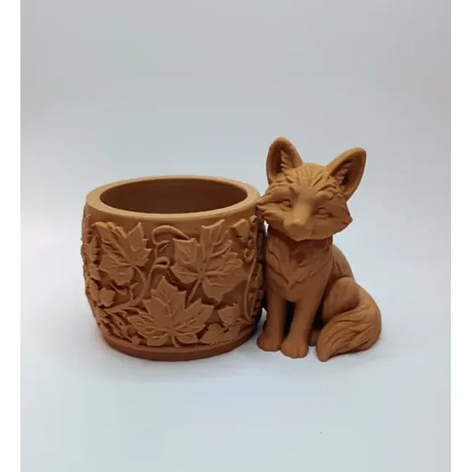 Macetero Decorativo Hogar- Forma Zorro 7,5 Cm Marrón 4