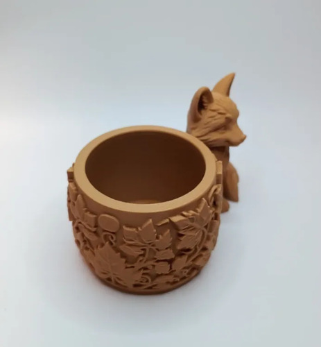 Macetero Decorativo Hogar- Forma Zorro 7,5 Cm Marrón - Foto 5