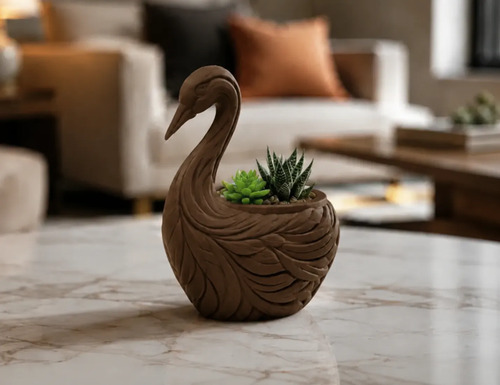 Macetero Decorativo Hogar- Forma Cisne Elegante 11 Cm - Foto 3