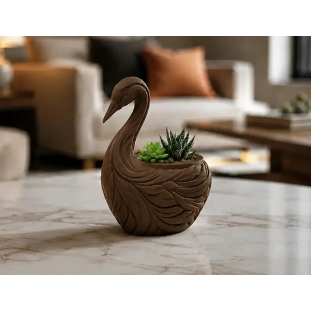 Macetero Decorativo Hogar- Forma Cisne Elegante 11 Cm 3