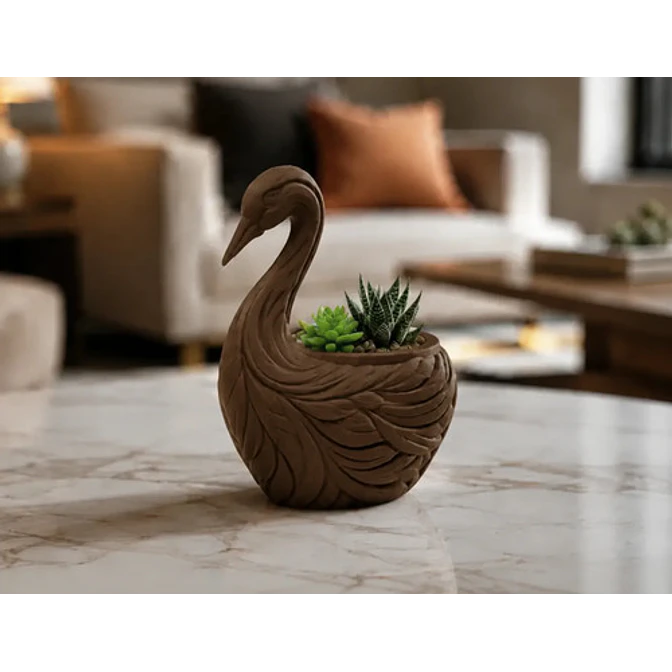Macetero Decorativo Hogar- Forma Cisne Elegante 11 Cm 3