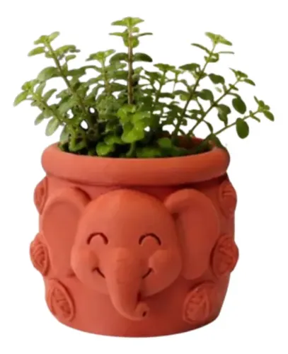 Macetero Decorativo Hogar- Forma Elefante Trompita 8 Cm Nara