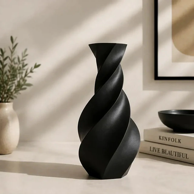 Decoración Elegante Prints Patro -jarrón Moderno Con Torsión