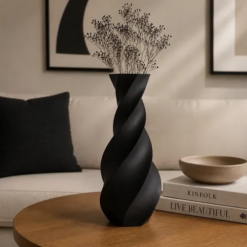 Decoración Elegante Prints Patro -jarrón Moderno Con Torsión - Foto 4