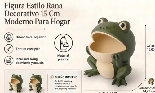 Figura De Rana Decorativo 15 Cm Moderno Para Hogar - Foto 2