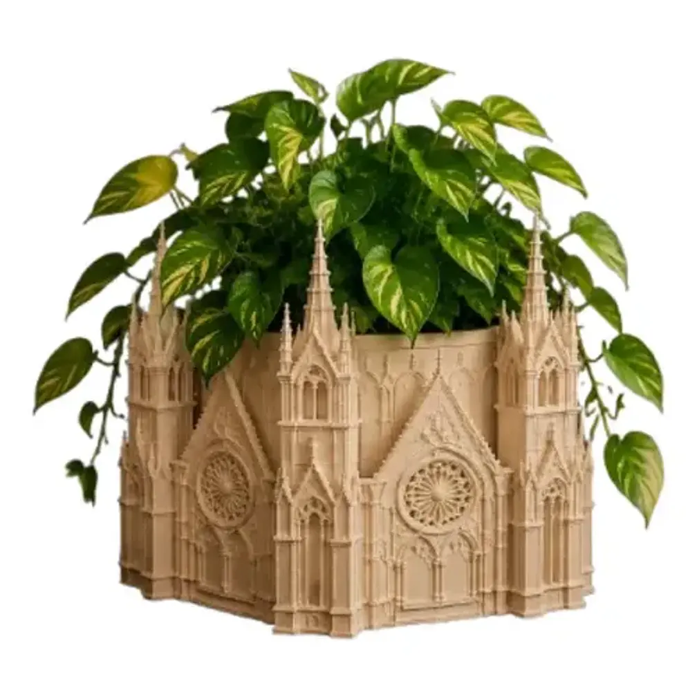 Macetero Decorativo Hogar- Forma Catedral 13 Cm 1